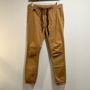 SP Essentials Men's Dark Tan Khaki Joggers Size S